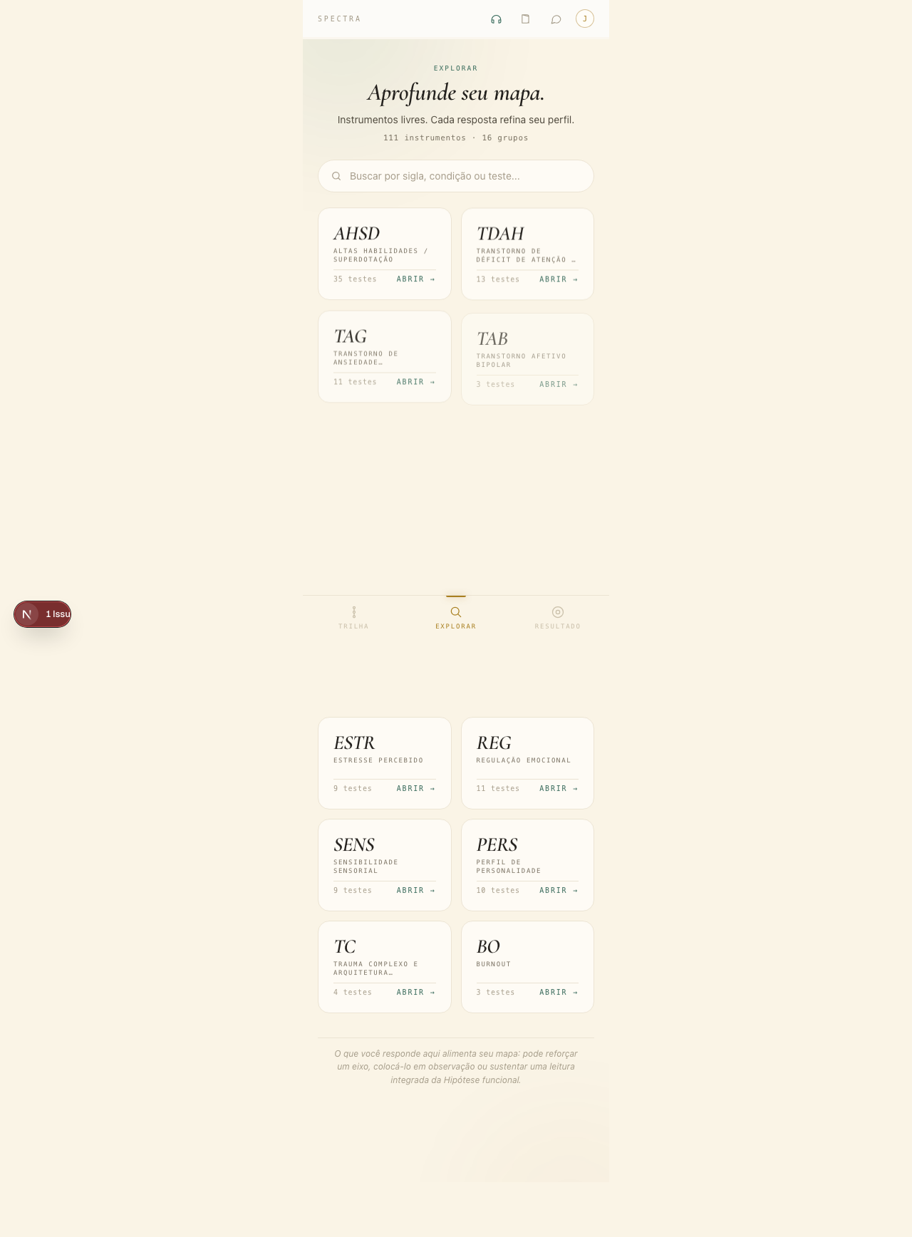Spectra — Explorar instrumentos