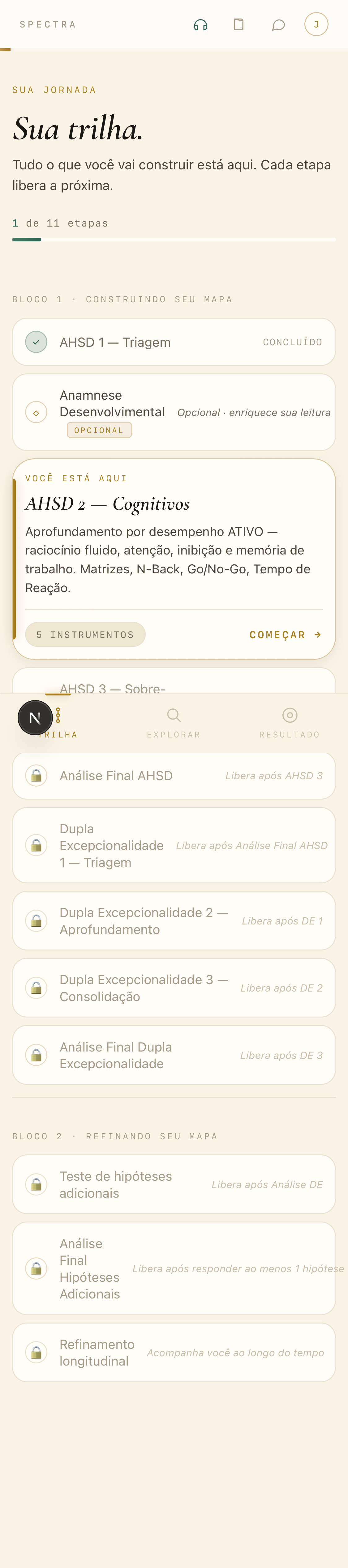 Spectra — Sua trilha de rastreio